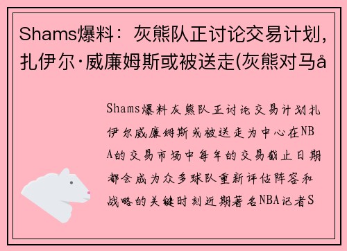Shams爆料：灰熊队正讨论交易计划，扎伊尔·威廉姆斯或被送走(灰熊对马刺聚胜顽球汇)