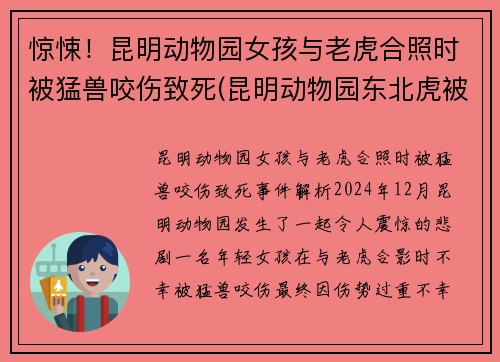 惊悚！昆明动物园女孩与老虎合照时被猛兽咬伤致死(昆明动物园东北虎被咬死)